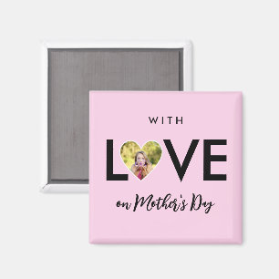 Mors dag Anpassningsbar Photo Rosa Heart Ram Magnet