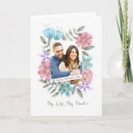 Mors dag Anpassningsbar Photo Watercolor Flowers Kort