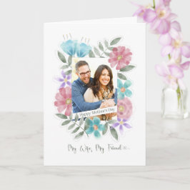 Mors dag Anpassningsbar Photo Watercolor Flowers Kort