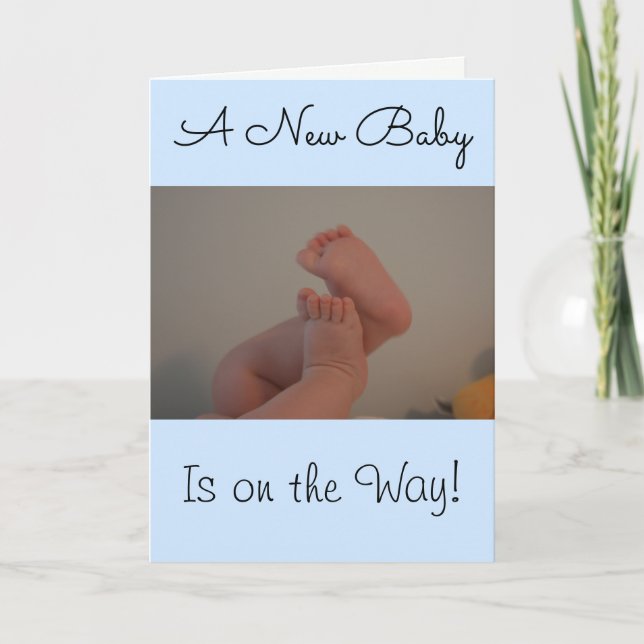 Mors dag Baby Feet Blue Rattle Kort (Framsida)