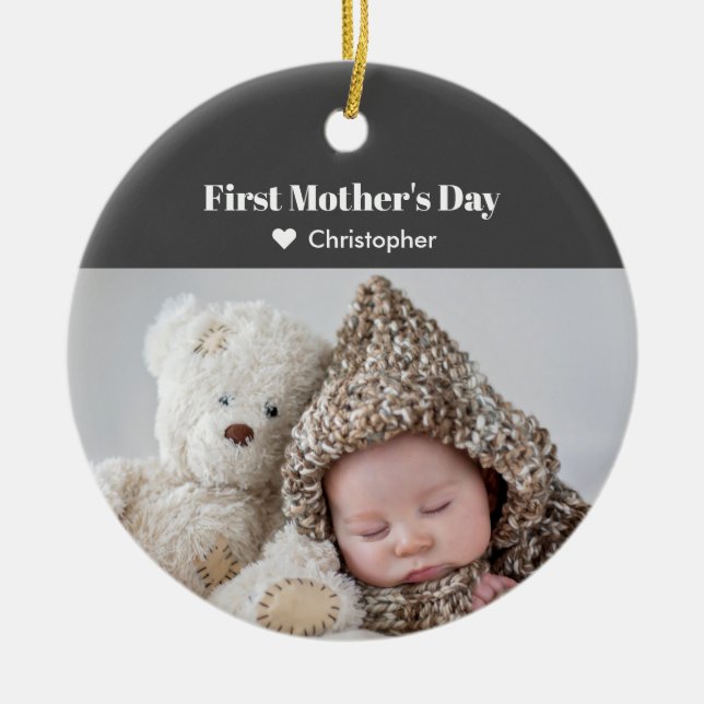 Mors dag Baby fotojul, Helgdag Julgransprydnad Keramik (Framsidan)