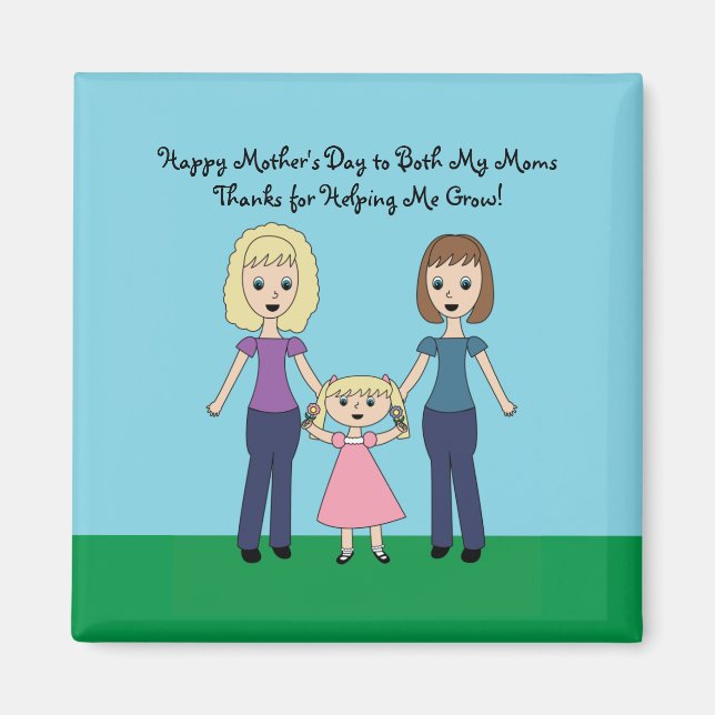 Mors dag Både Mammor Cute Personalize Grow Magnet (Framsidan)
