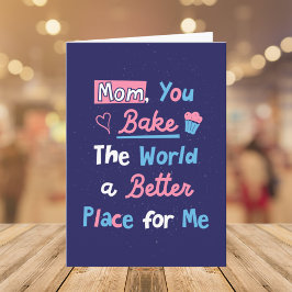 Mors dag Baking Quote Baker Mamma Chef Kort