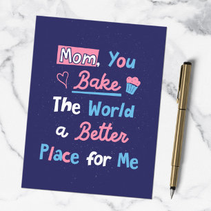 Mors dag bakning citat bagare mamma kock vykort