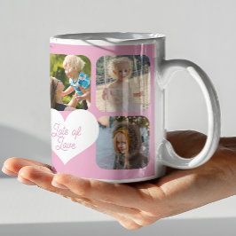 Mors dag Bästa mamma någonsin 7 fotokollage rosa Kaffemugg
