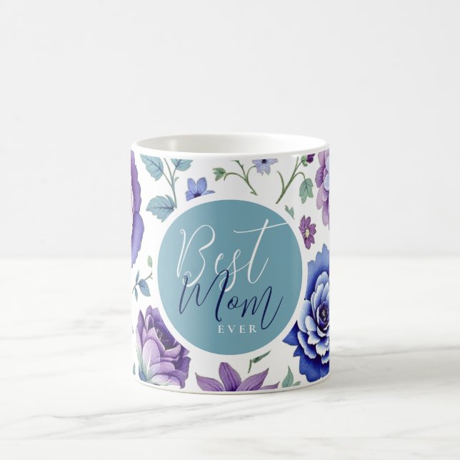 Mors dag Bästa Mamma någonsin Blommigt Kaffemugg (Center)