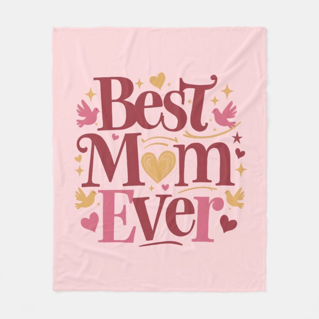 Mors dag Bästa mamma någonsin  Fleecefilt (Framsidan)