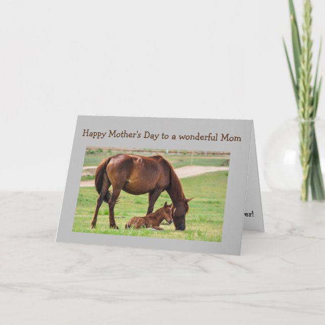 Mors dag Bästa Mamma någonsin-hästar Kort (Framsida)