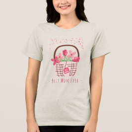 Mors dag,Bästa mamma någonsin, med vacker blomma T Shirt