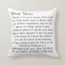 Mors dag Bästa Mamma Typography Brev Pillow