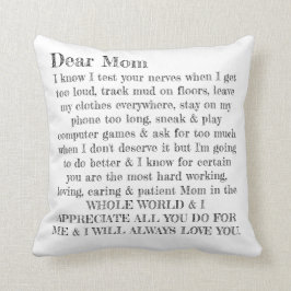 Mors dag Bästa Mamma Typography Brev Pillow Kudde