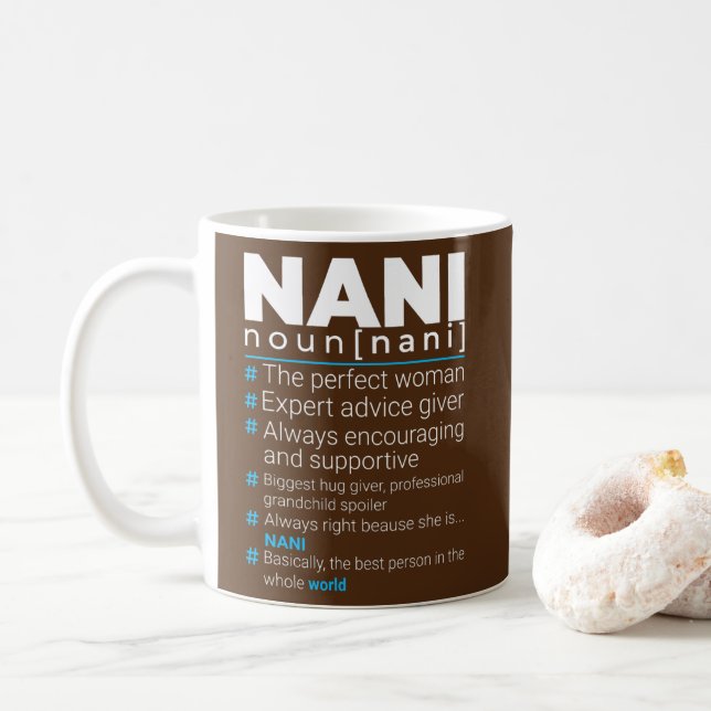 Mors dag Best Grandma Nani Definition Kaffemugg (Med munk)