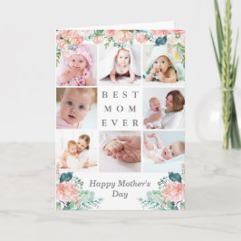 Mors dag BEST MAMMA EVER Photo Collage Blommigt Kort