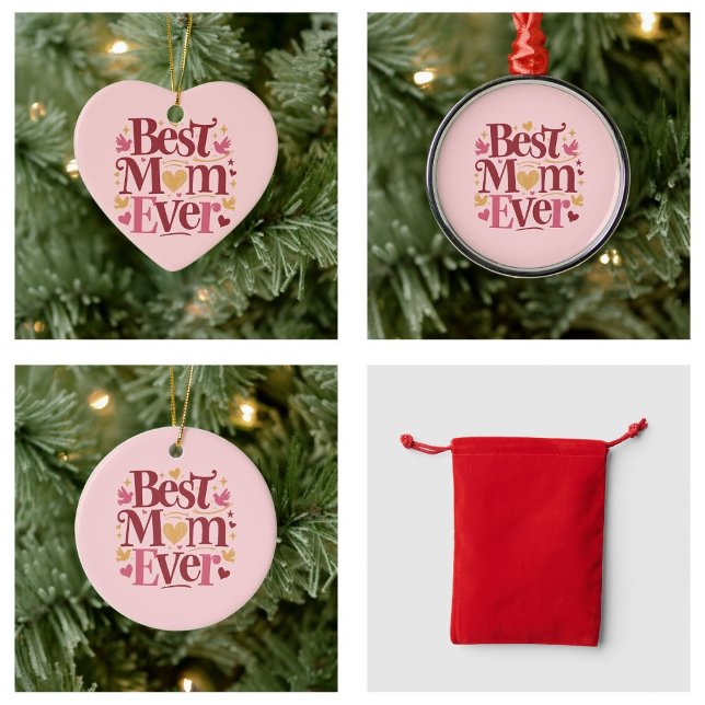 Mors dag Best Mamma någonsin Julgransprydnad Keramik (Mother's Day Best Mom Ever ornaments)