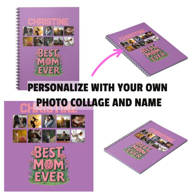 Mors dag Best Mamma någonsin Photo Collage Keepsak Anteckningsbok (Mother's Day Best Mom Ever Photo Collage Keepsake Notebook)