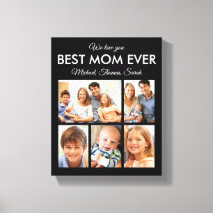 Mors dag Best Mamma någonsin Trendig Photo Collage Canvastryck