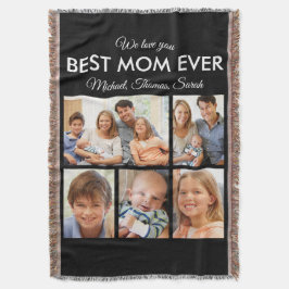 Mors dag Best Mamma någonsin Trendig Photo Collage Filt
