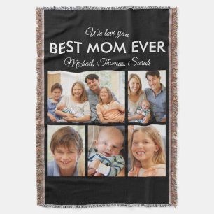 Mors dag Best Mamma någonsin Trendig Photo Collage Filt