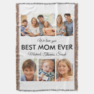 Mors dag Best Mamma någonsin Trendig Photo Collage Filt