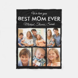Mors dag Best Mamma någonsin Trendig Photo Collage Fleecefilt