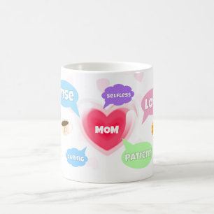 Mors dag Best Mamma Ord Clouds Queen Krona Kärlek Kaffemugg