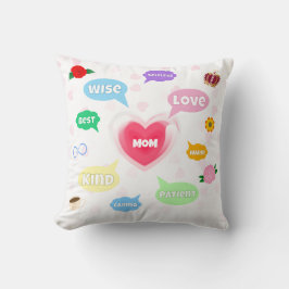 Mors dag Best Mamma Ord Clouds Queen Krona Kärlek Kudde