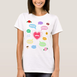Mors dag Best Mamma Ord Clouds Queen Krona Kärlek T Shirt