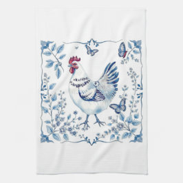 Mors dag Blå Porslins Farmhouse Kyckling Kökshandduk