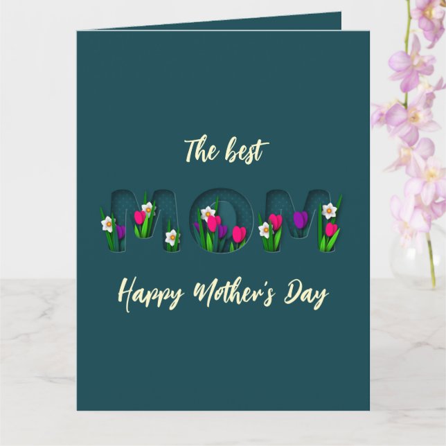 Mors dag Blomma Tematisk Stilfull Anpassad Poesi Kort (Orkide)