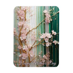 Mors dag blommande körsbärsblommor vägg magnet