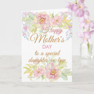 Mors dag Blommig Dotter In Law Kort