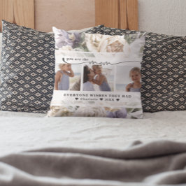 Mors dag | Blommig fotokollage med tre bilder Kudde