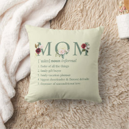 Mors dag Blommig Mamma Definition Namn Grön Kudde