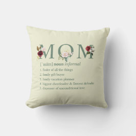 Mors dag Blommig Mamma Definition Namn Grön Kudde