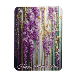 Mors dag Blommig Tapet Violett Wisteria Magnet