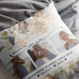 Mors dag | Blommig tre-fotokollage Kudde