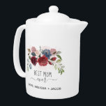 Mors dag Blommigt Bästa Mamma någonsin Personlig<br><div class="desc">Mors dag tekanna om mamma skulle vara kärlek. Den här bästa Mamma någonsin-tekannan med modern skripttypografi och burgundisk blommigt gör en perfekt till mamma i år Lägg till namn genom att klicka på knappen "Anpassa"</div>