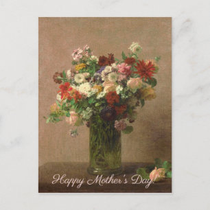 Mors dag - Blommigt Bouquet Fransk konst Vykort