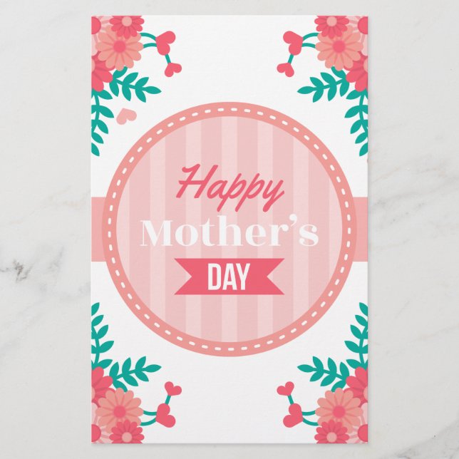 mors dag blommigt brevpapper (Framsida)