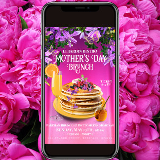 Mors dag Blommigt Brunch Flyer Inbjudningar