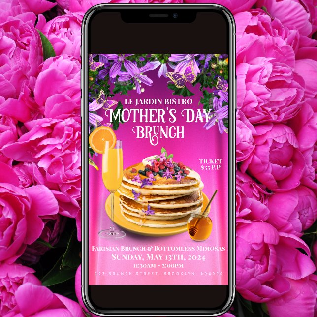 Mors dag Blommigt Brunch Flyer Inbjudningar (Skapare uppladdad)