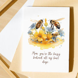 Mors dag Blommigt för modern skriktvattenfärg Kort