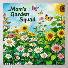 Mors dag Blommigt Garden Squad Poster