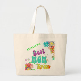 Mors dag Blommigt Retro Best Mamma någonsin Jumbo Tygkasse