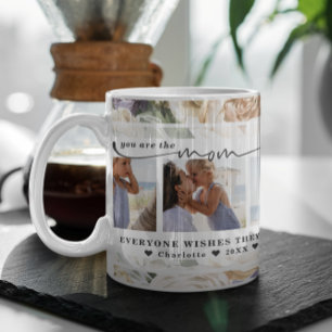 Mors dag Blommigt tre fotokollage Kaffemugg
