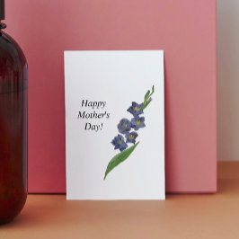 Mors dag-blommigtens vattenfärgslila lila vykort