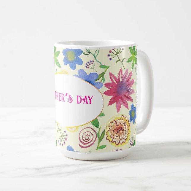 mors dag, blommönster kaffemugg (Framsida höger)
