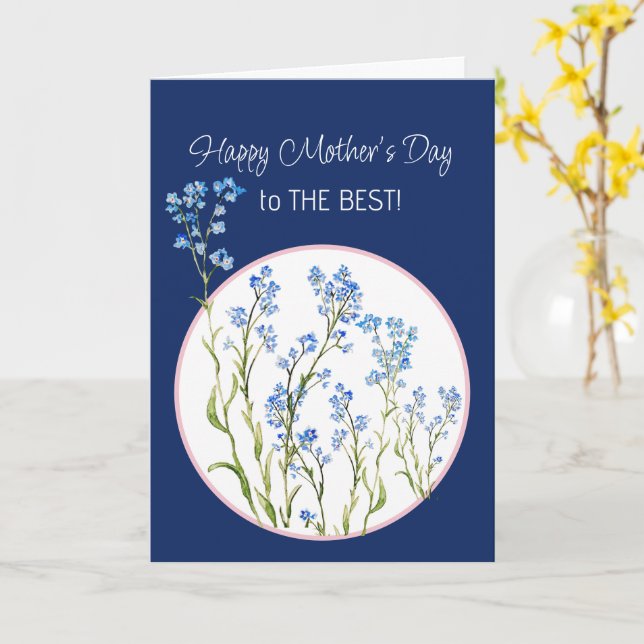 Mors dag blommor Förgätmigej  Kort (Gul blomma)