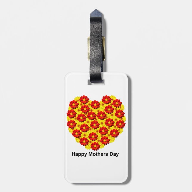 Mors dag blommor från rödbrun och gult bagagebricka (Baksidan Lodrät)