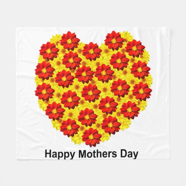 Mors dag blommor från rödbrun och gult fleecefilt (Framsidan (Horisontell))